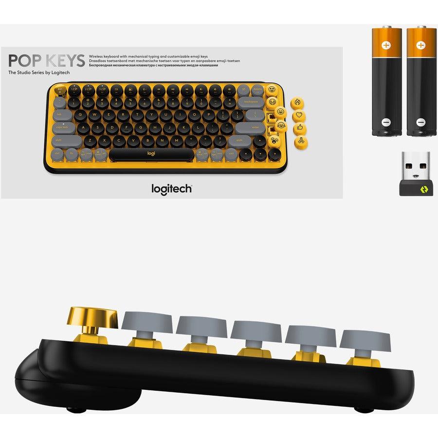 Logitech Pop Keys Keyboard Rf Wireless + Bluetooth Black, Grey, Yellow