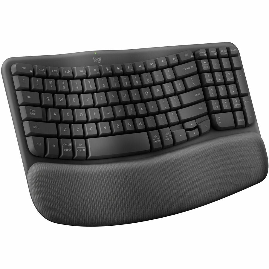 Logitech Wave Keys Keyboard - Wireless Connectivity - Bluetooth - 32.81 ft - USB