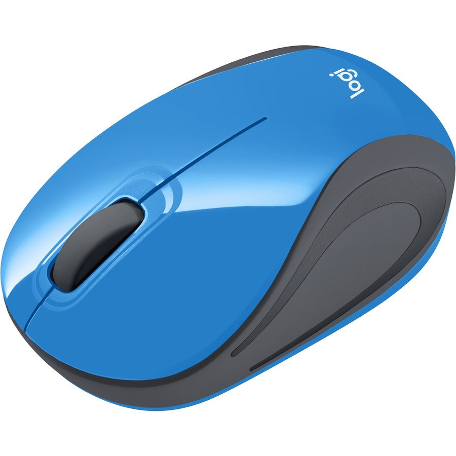 Logitech Wireless Mini Mouse M187 Ultra Portable, 2.4 GHz with USB Receiver, 1000 DPI Optical Tracking, 3-Buttons, PC / Mac / Laptop - Blue 910-002728