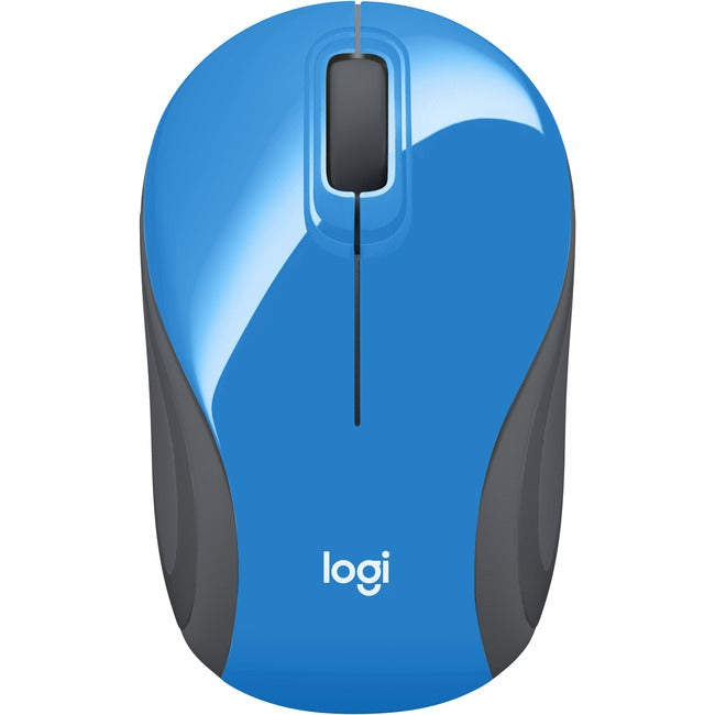 Logitech Wireless Mini Mouse M187 Ultra Portable, 2.4 GHz with USB Receiver, 1000 DPI Optical Tracking, 3-Buttons, PC / Mac / Laptop - Blue 910-002728