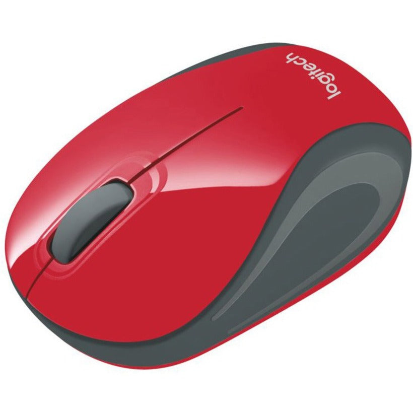 Logitech Wireless Mini Mouse M187 Ultra Portable, 2.4 GHz with USB Receiver, 1000 DPI Optical Tracking, 3-Buttons, PC / Mac / Laptop - Red 910-002727