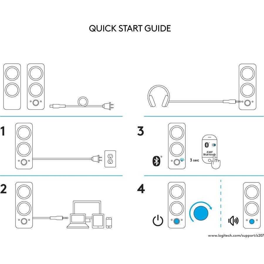 Logitech Z207 Black Wired & Wireless 10 W
