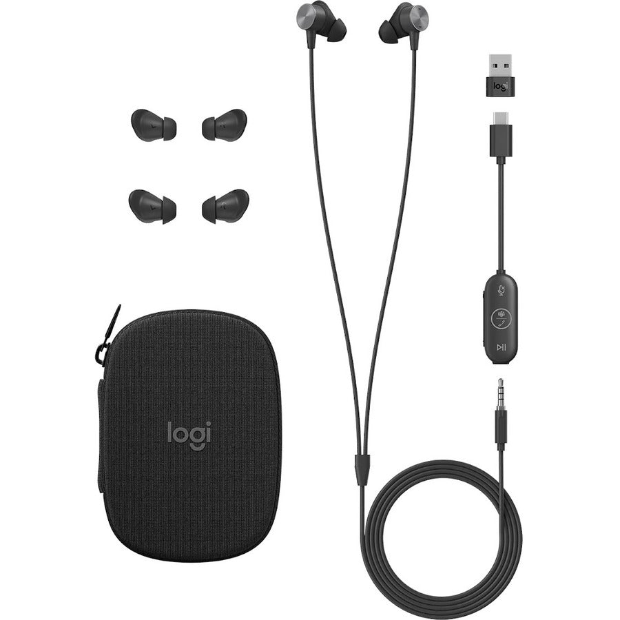 Logitech Zone Wired Teams Headset In-Ear Office/Call Center Usb Type-C Graphite