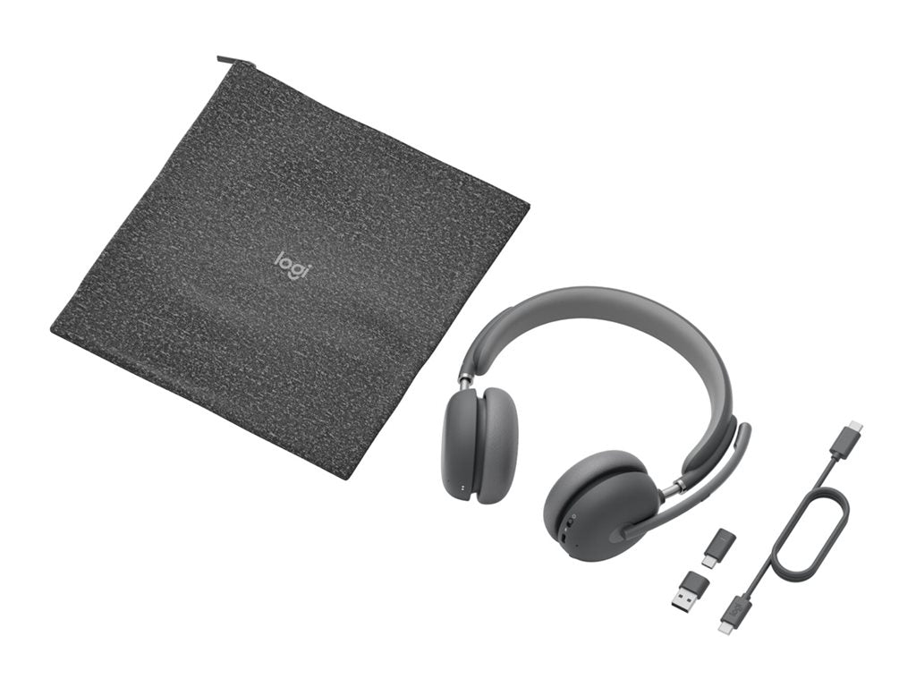 Logitech Zone Wireless 2 Premium Noise Canceling Headset with Hybrid ANC, Certified for Microsoft Teams and Fast Pair, Graphite 981-001151