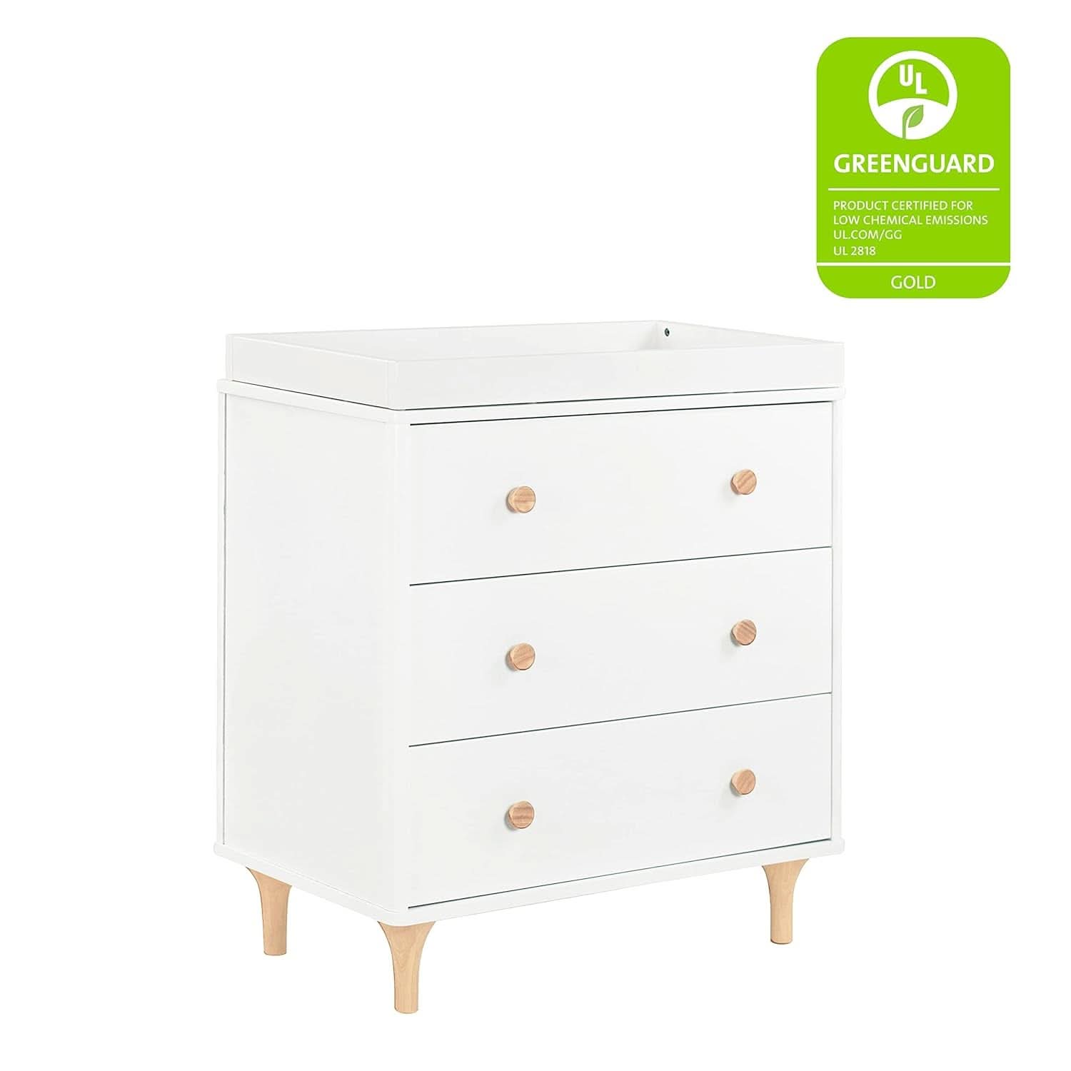 Lolly 3 Drawer Changer Dresser Removable Changing Tray White
