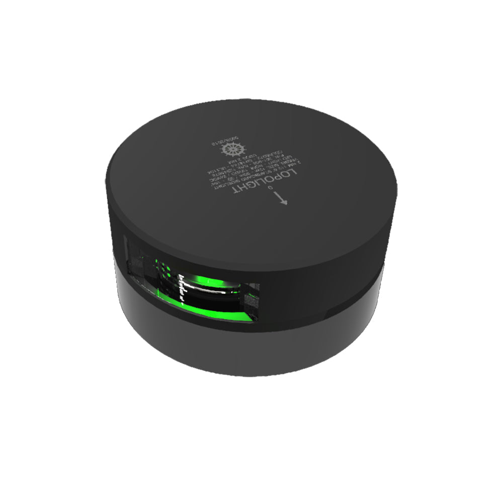 Lopolight Series 301-008 - Starboard Sidelight - 2NM - Horizontal Mount - Green - Black