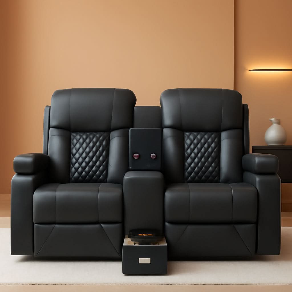 Loveseat Recliner Sofa With Storage Console And USB Ports