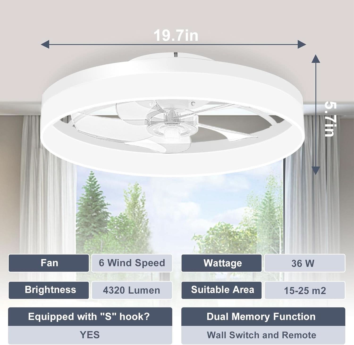 Low Profile Ceiling Fan With Lights And Remote White