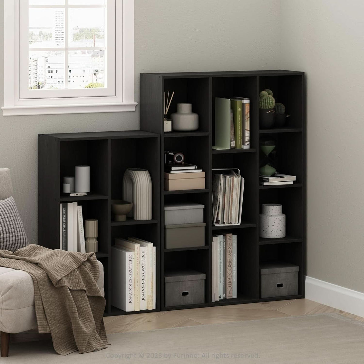 Luder 11-Cube Bookcase Blackwood Modern Living Room