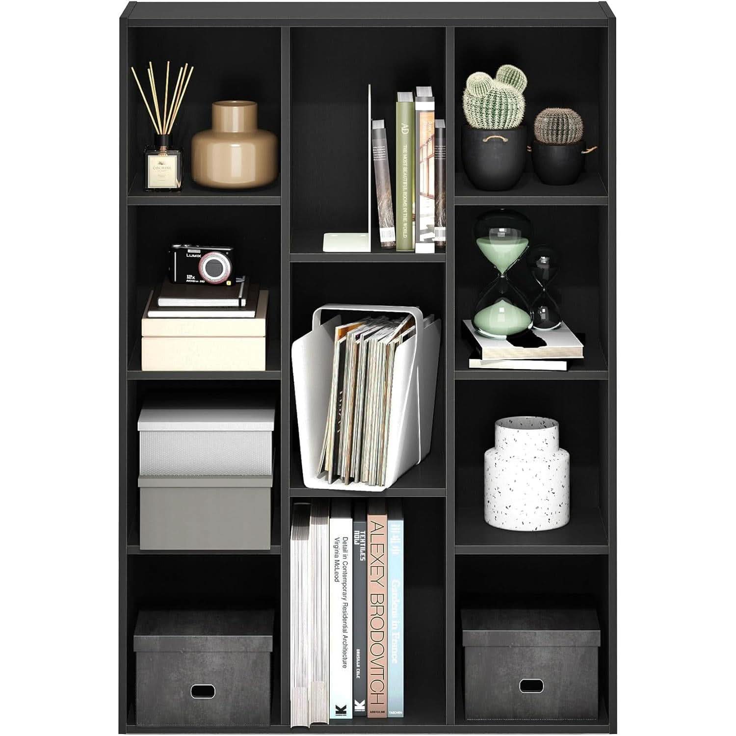 Luder 11-Cube Bookcase Blackwood Modern Living Room