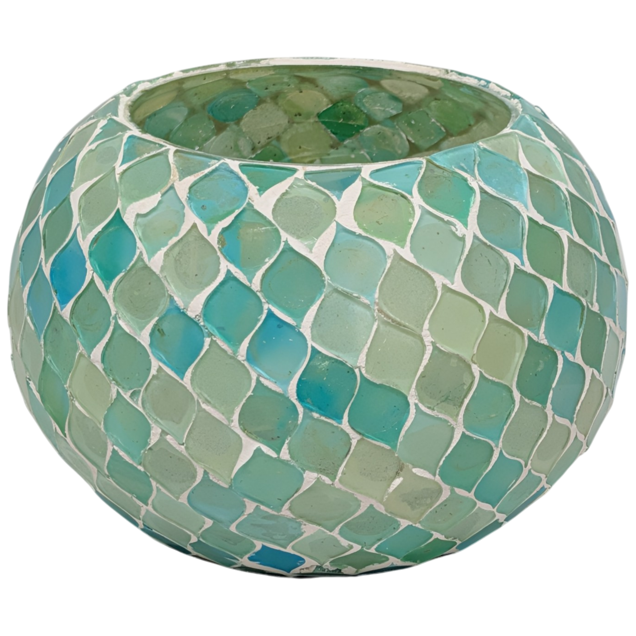 Luminescent Turquoise Gem: Cylindrical Mosaic Vessels