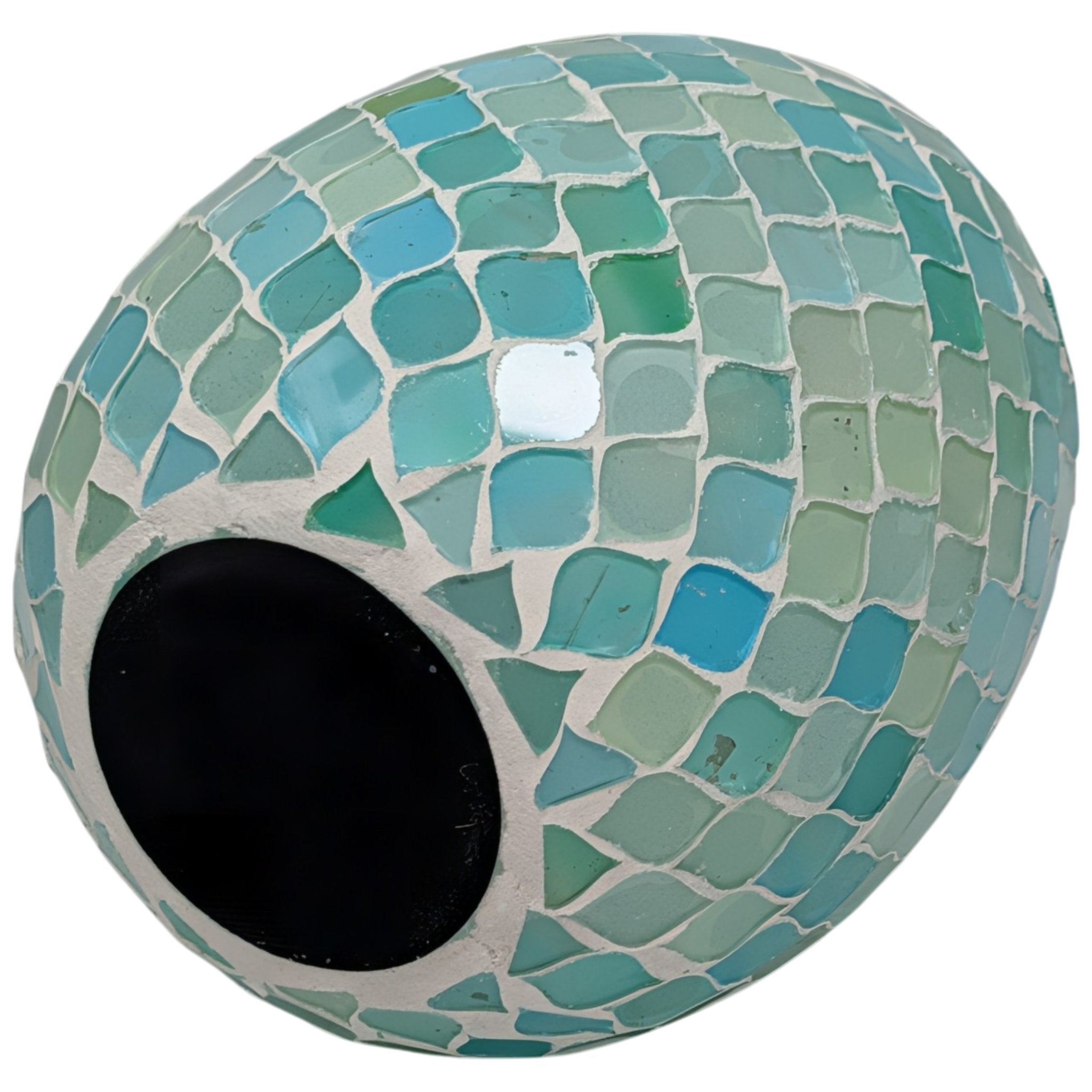 Luminescent Turquoise Gem: Statement Mosaic Lantern