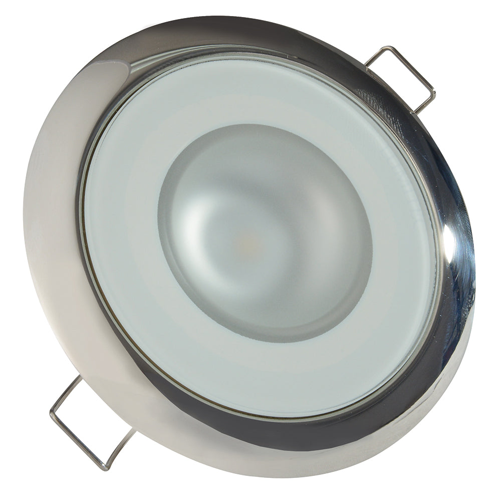 Lumitec Mirage - Flush Mount Down Light - Glass Finish/Polished SS Bezel - 2-Color