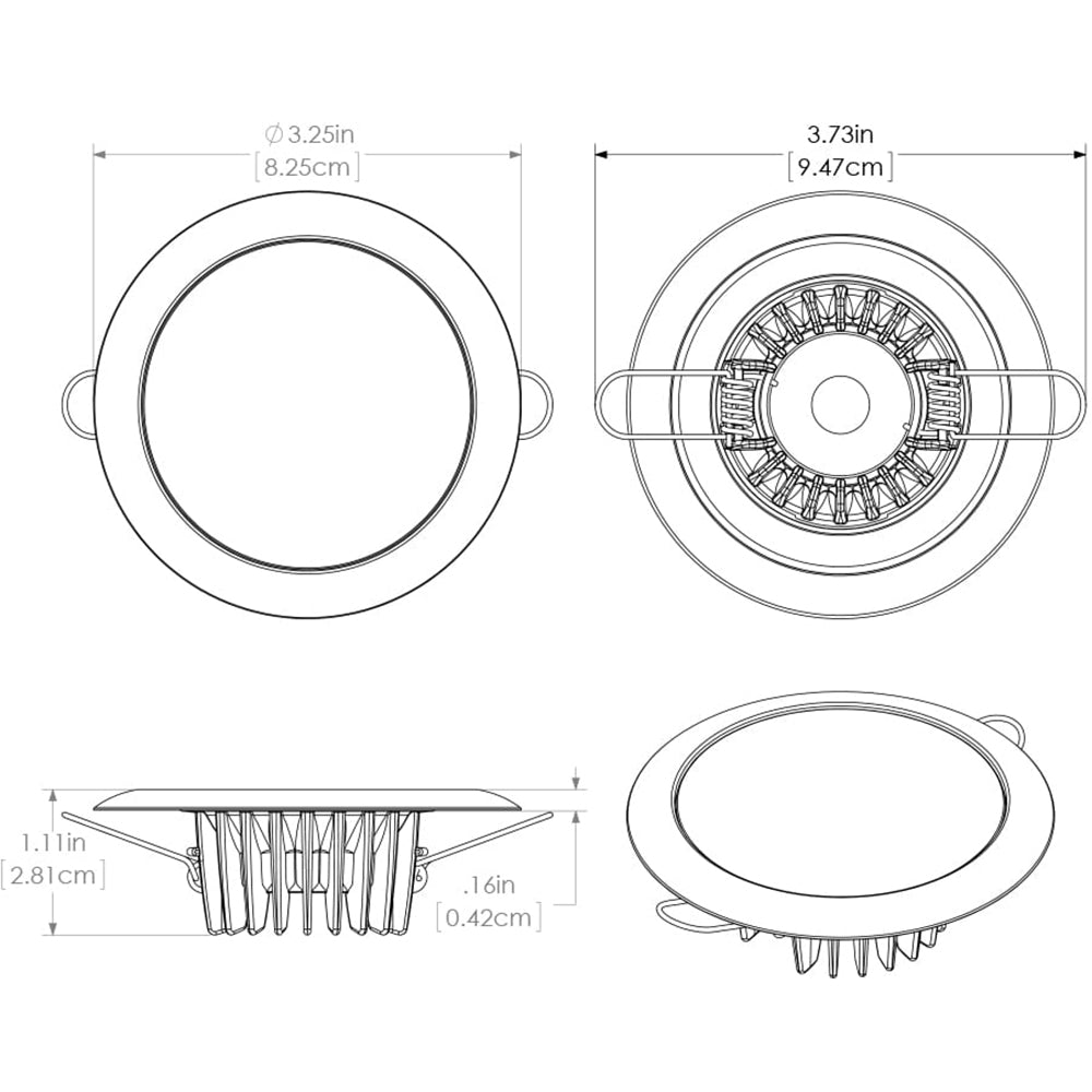 Lumitec Mirage - Flush Mount Down Light - Glass Finish/White Bezel - 2-Color White/Blue
