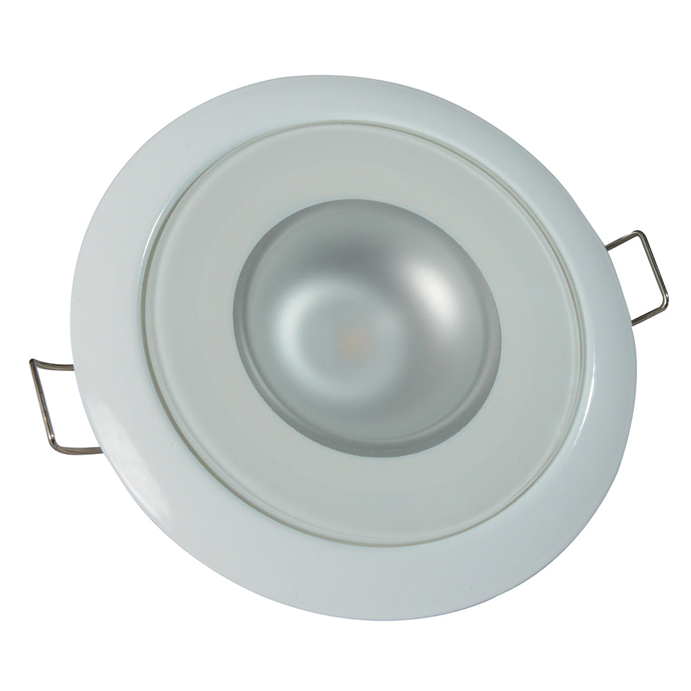 Lumitec Mirage - Flush Mount Down Light - Glass Finish/White Bezel - 2-Color White/Red