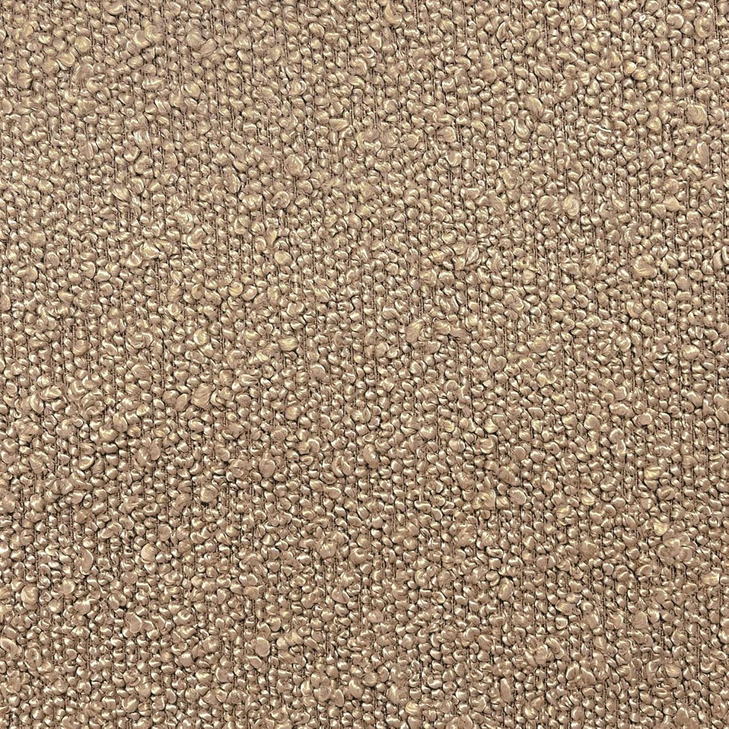 Luna Modern Round Ottoman in Brown Boucle, 22 Inches