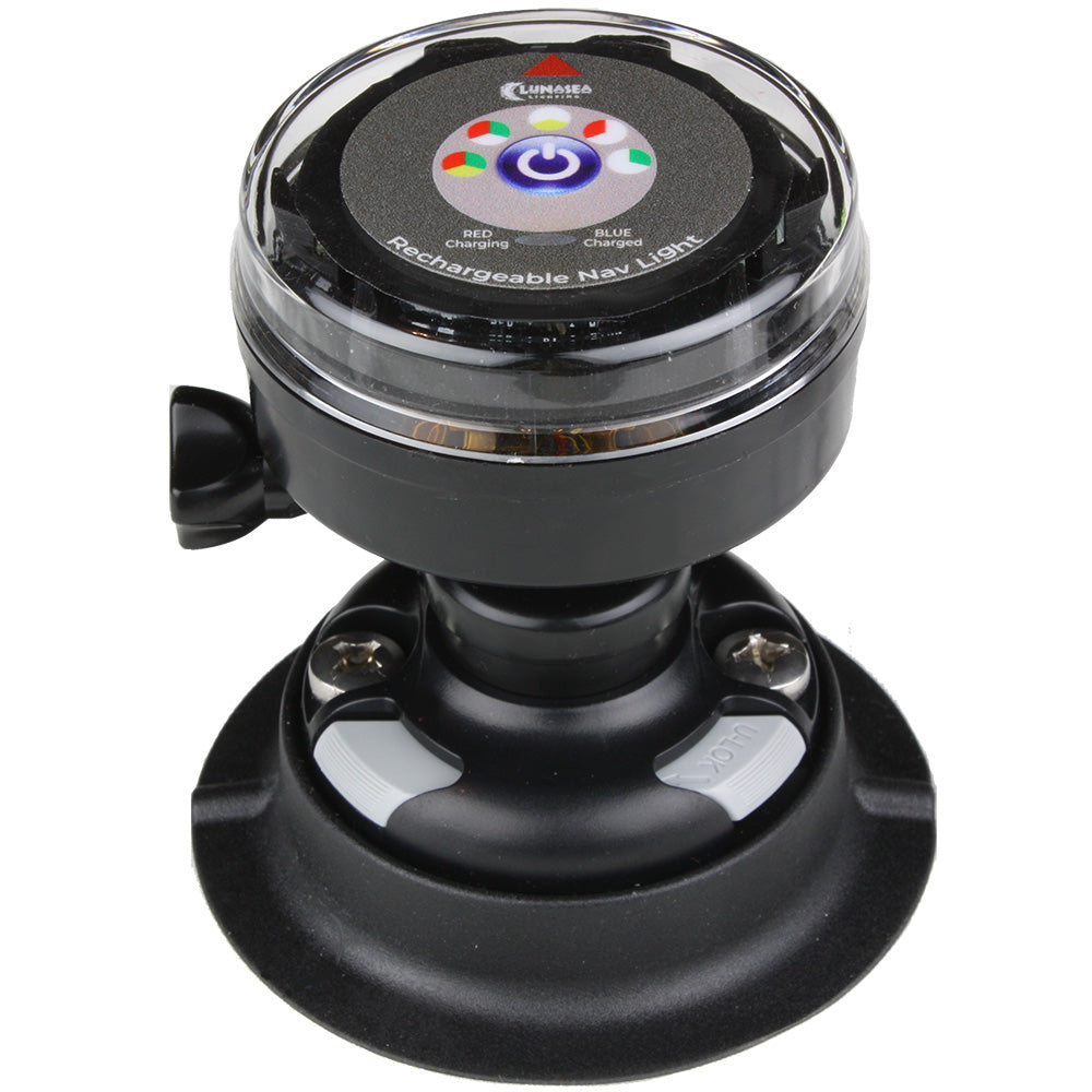 Lunasea Rechargeable Tri-Color Portable Navigation Light w/RailBlaza Quikport Mount -