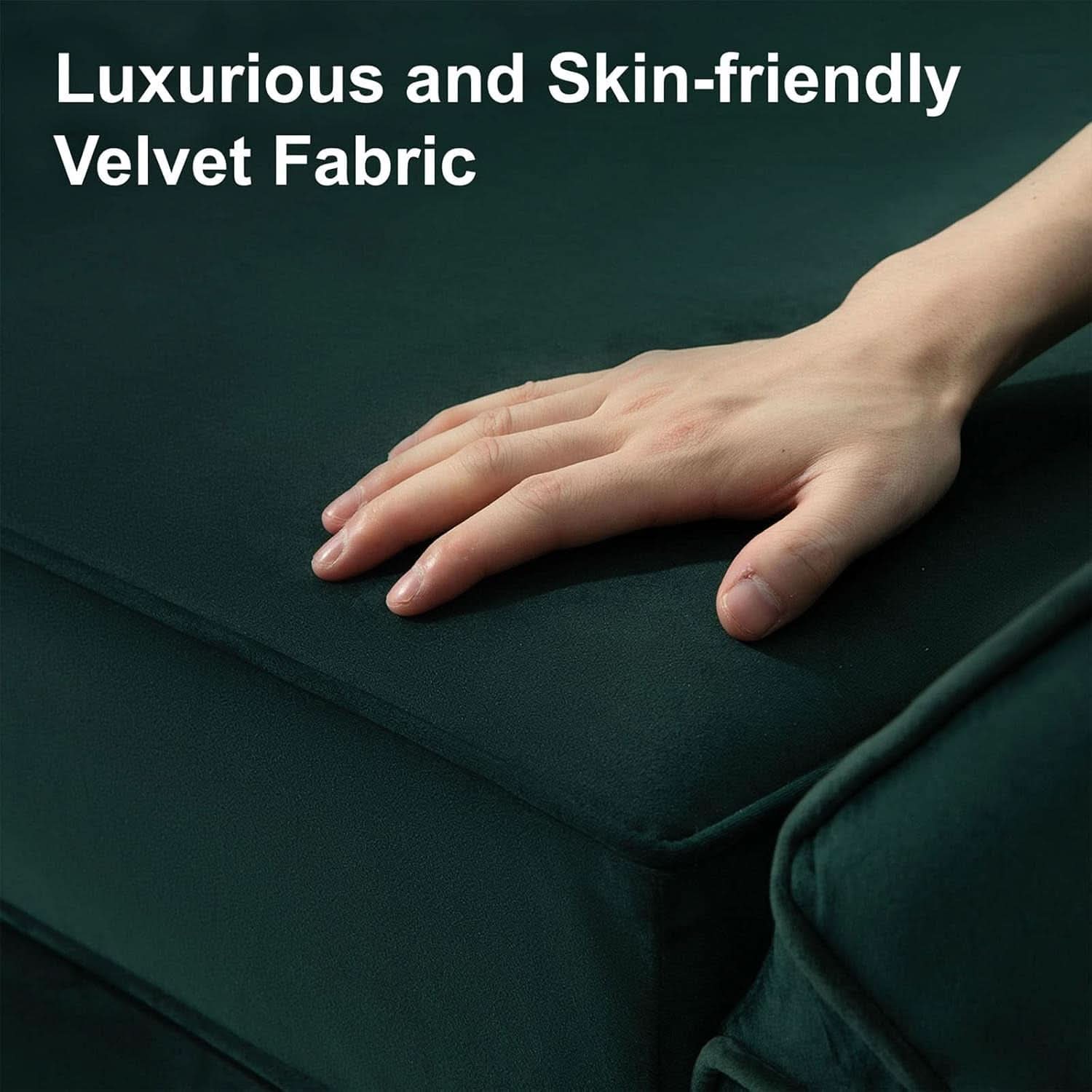 Luxurious Emerald Green Velvet Modular Sleeper Sofa