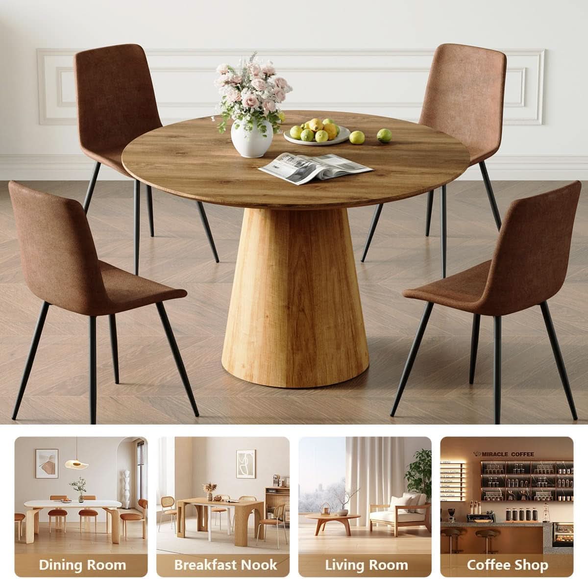 Luxurious Round Space Saving Dining Table Set For Four