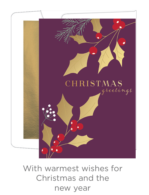 Luxury Favorites Boxed Cards – Christmas Greetings Holly Night