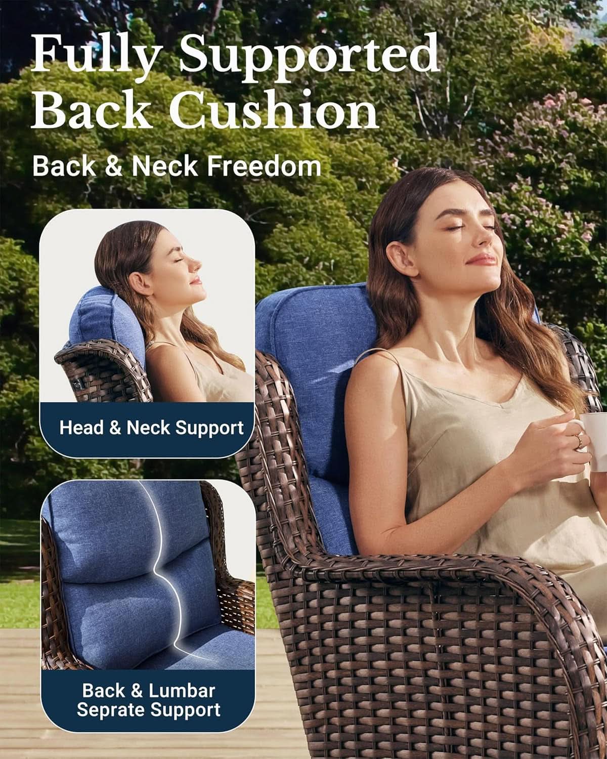 Luxury Outdoor Patio Furniture Set with Thick Cushions