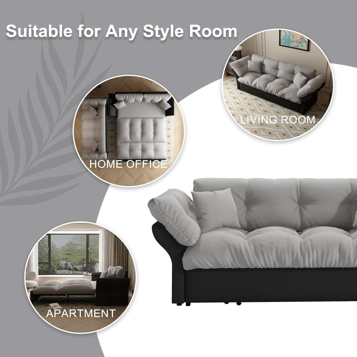 Luxury Velvet Queen Sofa Bed Versatile Convertible Futon