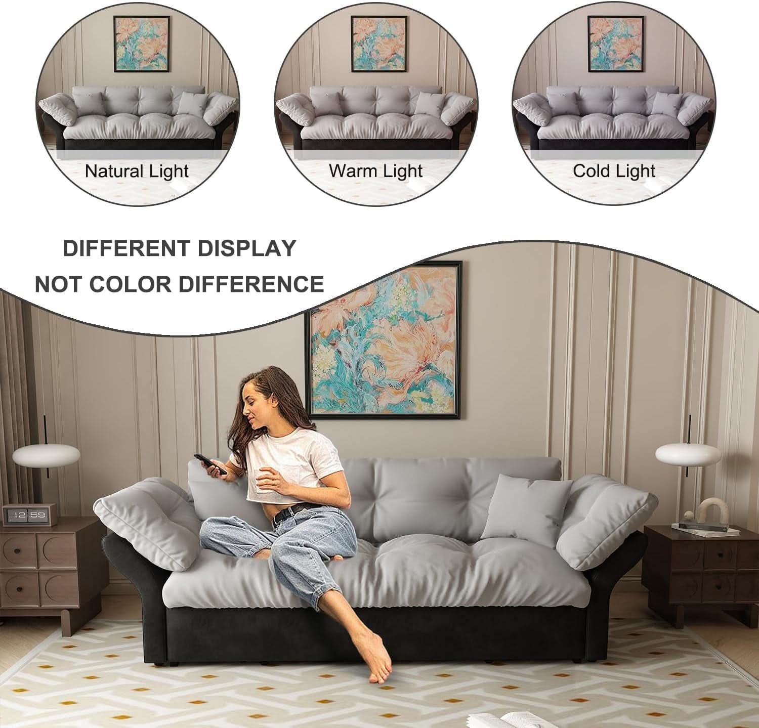 Luxury Velvet Queen Sofa Bed Versatile Convertible Futon