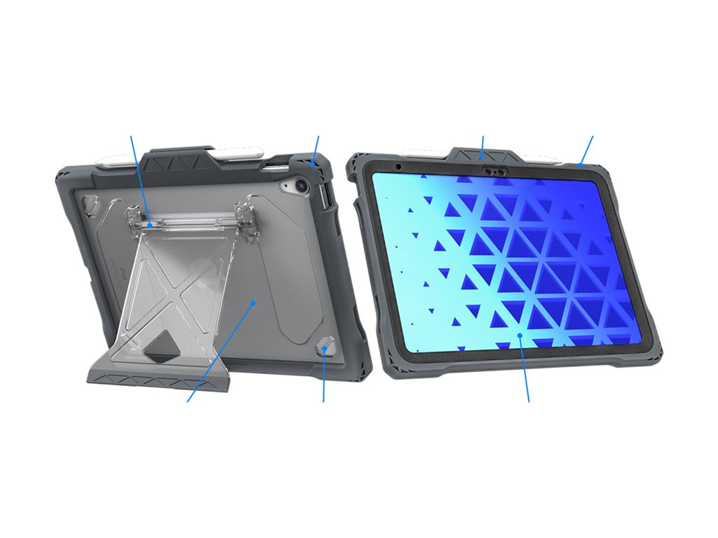 MAXCases Shield Extreme X2 - Protective case for tablet - rugged - thermoplastic polyurethane (TPU) - black, gray APSXX2IP10BLK