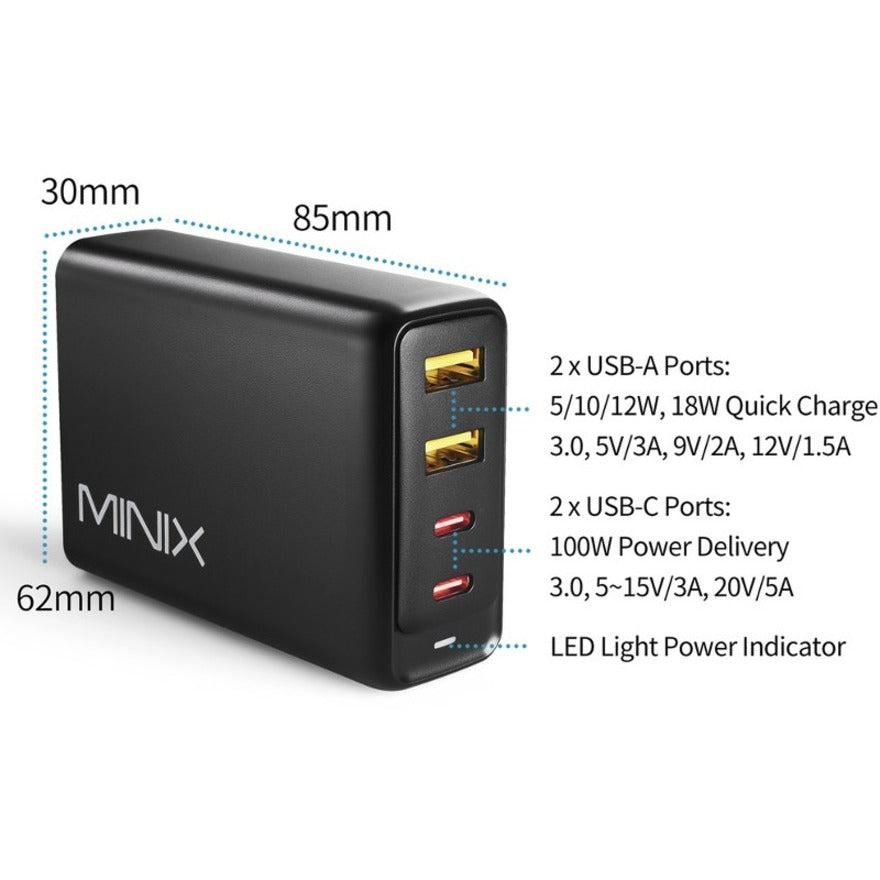 MINIX Neo P2 100w Turbo 4 Port Gan Wall Charger