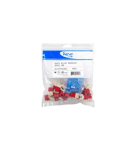 MODULE- CAT 5e- HD- 25 PK- RED ICC-IC107F5CRD