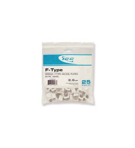 MODULE- F-TYPE NICKEL PLATED 25 PK WHITE ICC-IC107BFCWH