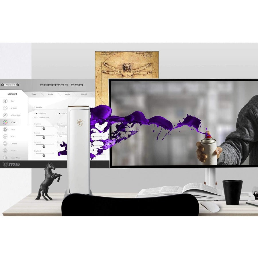 MSI Creator P100X 11th Creator P100X 11TE-1011US Gaming Desktop Computer - Intel Core i9 11th Gen i9-11900K - 32 GB - 2 GB HDD - 1 TB SSD - Small Form Factor - White CRP100X11TE1011