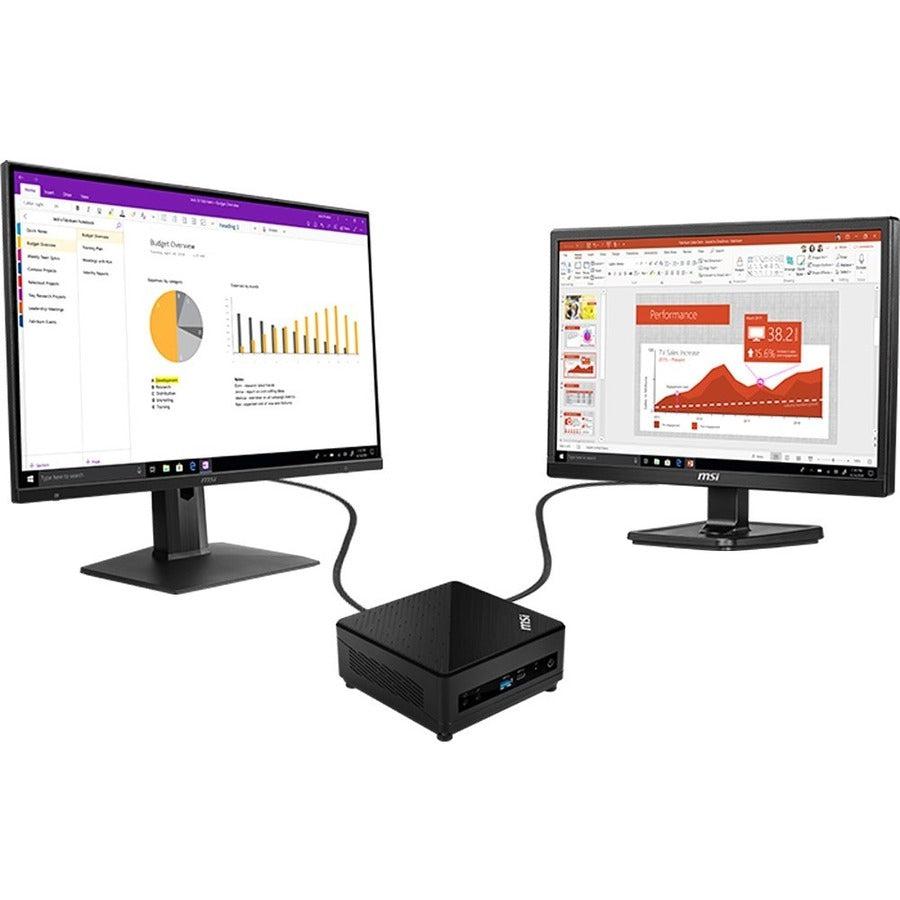 MSI Cubi 5 Cubi 5 10M-848US Desktop Computer - Intel Core i5 10th Gen i5-10210U Quad-core (4 Core) 1.60 GHz - 8 GB RAM DDR4 SDRAM - 250 GB M.2 PCI Express NVMe SSD - Mini PC - Black