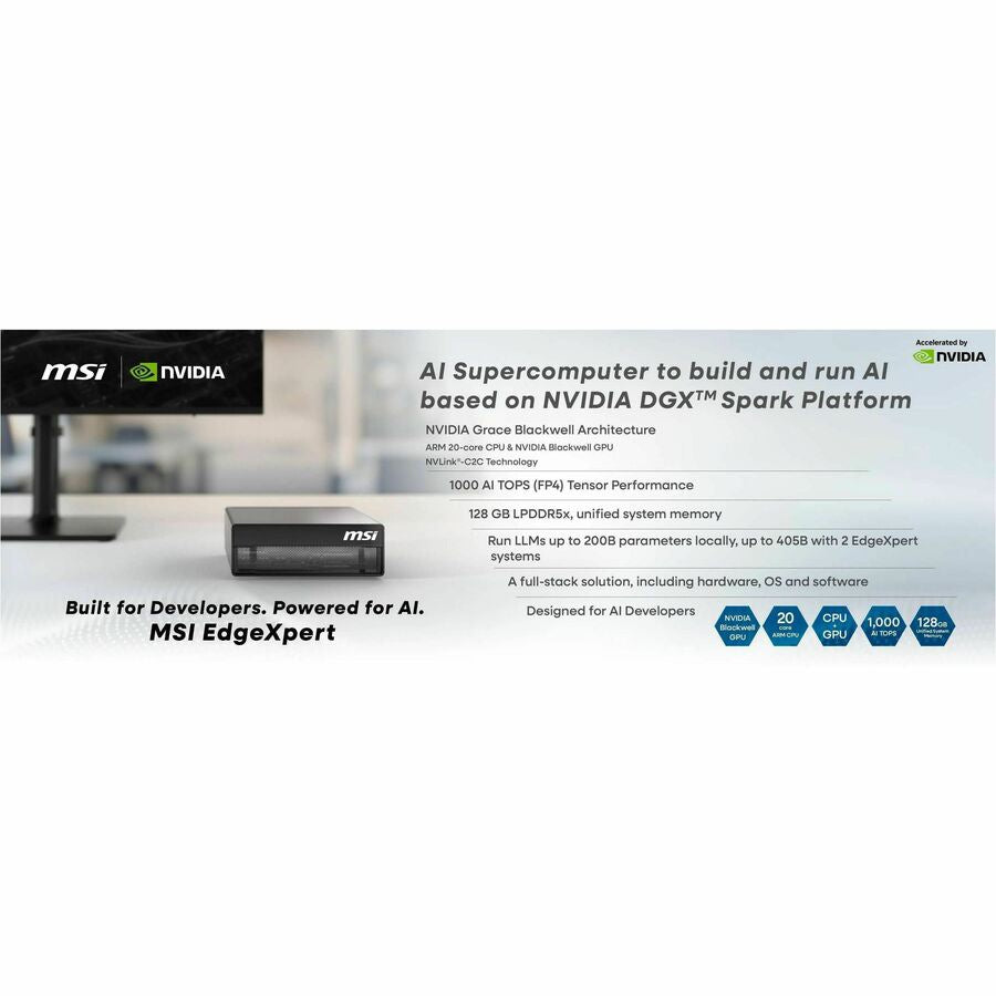 MSI EdgeXpert GB10 Nvidia Blackwell Graphics 128GB RAM 4TB Gen4 1Y Warranty
