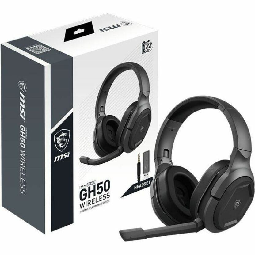 MSI Immerse GH50 Headset - Stereo - USB 2.0 Mini-phone (3.5mm) - Wired/Wireless - 32 Ohm -