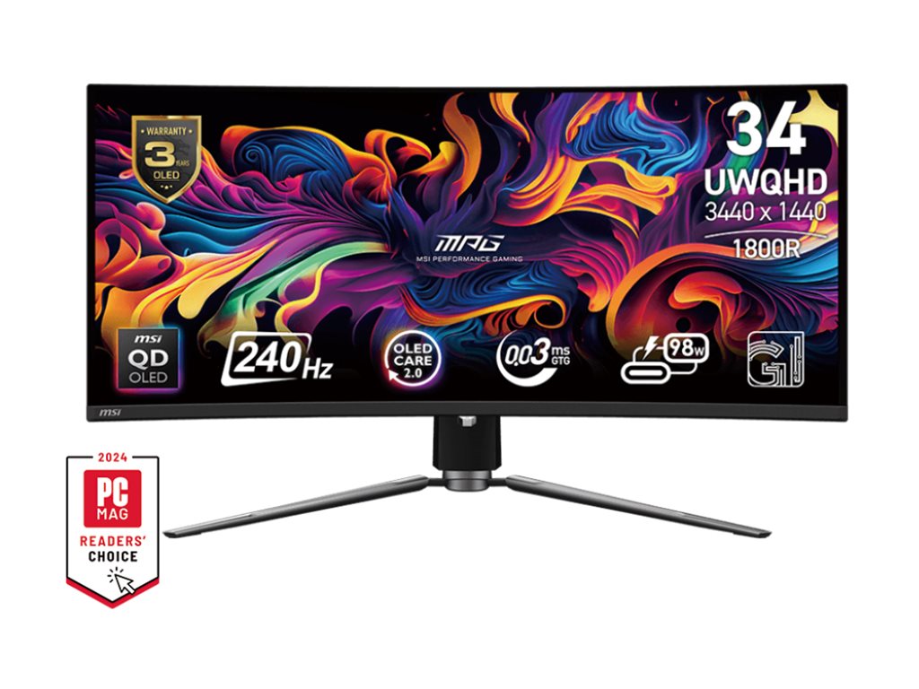 MSI MPG 341CQPX QD-OLED - OLED monitor - gaming - curved - 34.18 - 3440 x 1440 UWQHD @ 240 Hz - 1000 cd/mï¿½ -
