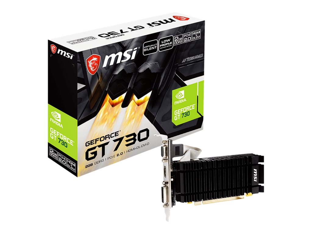 MSI N730K-2GD3H/LPV1 - Graphics card - GF GT 730 - 2 GB DDR3 - PCIe 2.0 x16 low profile - DVI, HDMI, D-Sub - fanless
