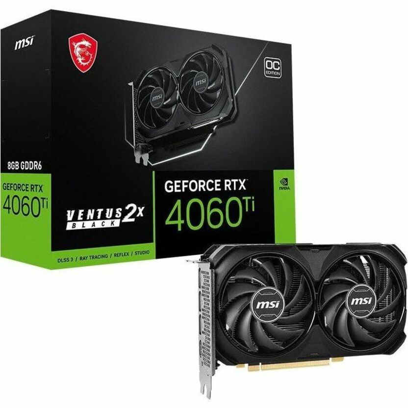 MSI NVIDIA GeForce RTX 4060 Ti Graphic Card - 8 GB GDDR6 - 7680 x 4320 - 2.58 GHz Boost
