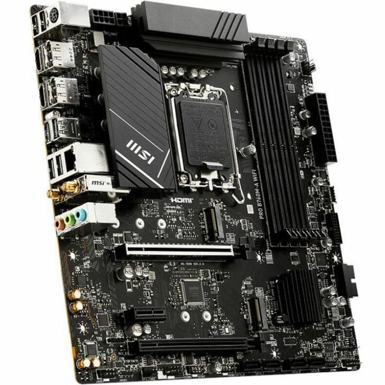MSI PRO B760M-A WIFI Gaming Desktop Motherboard - Intel B760 Chipset - Socket LGA-1700 - M