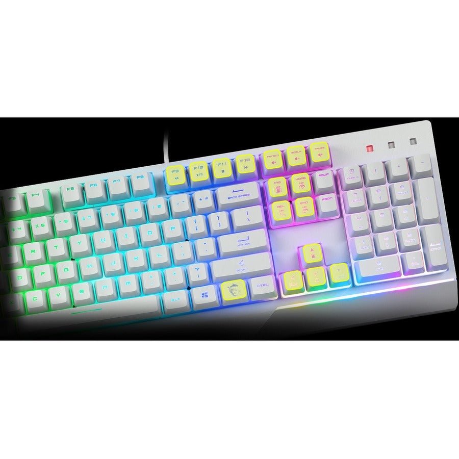 MSI Vigor GK30 White Gaming Keyboard - USB Plunger Cable Keyboard - White - USB Cable