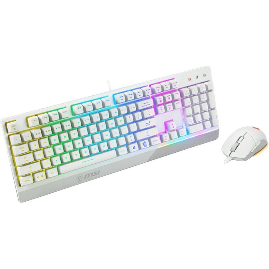 MSI Vigor GK30 White Gaming Keyboard - USB Plunger Cable Keyboard - White - USB Cable