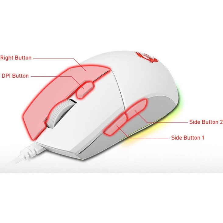 MSI Vigor GK30 White Gaming Keyboard - USB Plunger Cable Keyboard - White - USB Cable