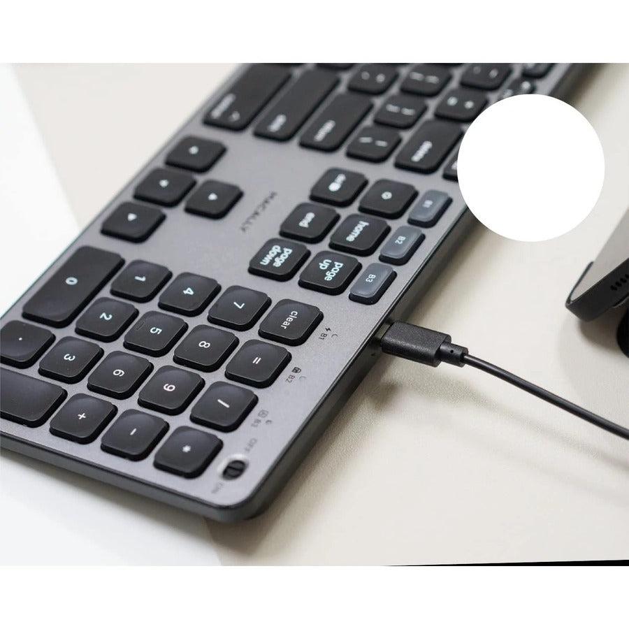 Macally BTBLZKEYSG - Backlit Bluetooth Keyboard for Mac & iOS