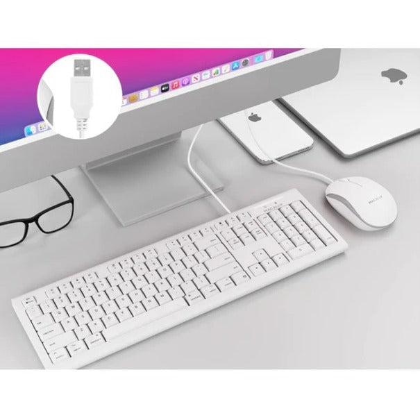 Macally Full Size USB Keyboard and Optical USB Mouse Combo For Mac QKEYCOMBO