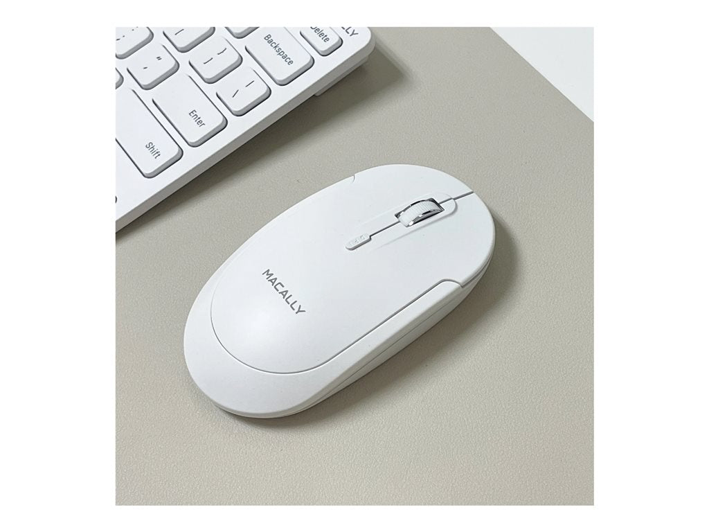 Macally RFCompactKey - Keyboard and mouse set - wireless - 2.4 GHz - QWERTY - US - white