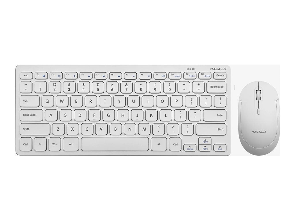 Macally RFCompactKey - Keyboard and mouse set - wireless - 2.4 GHz - QWERTY - US - white