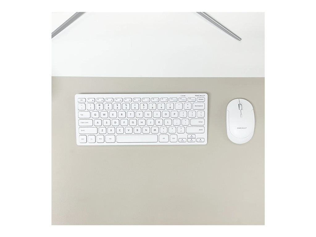 Macally RFCompactKey - Keyboard and mouse set - wireless - 2.4 GHz - QWERTY - US - white