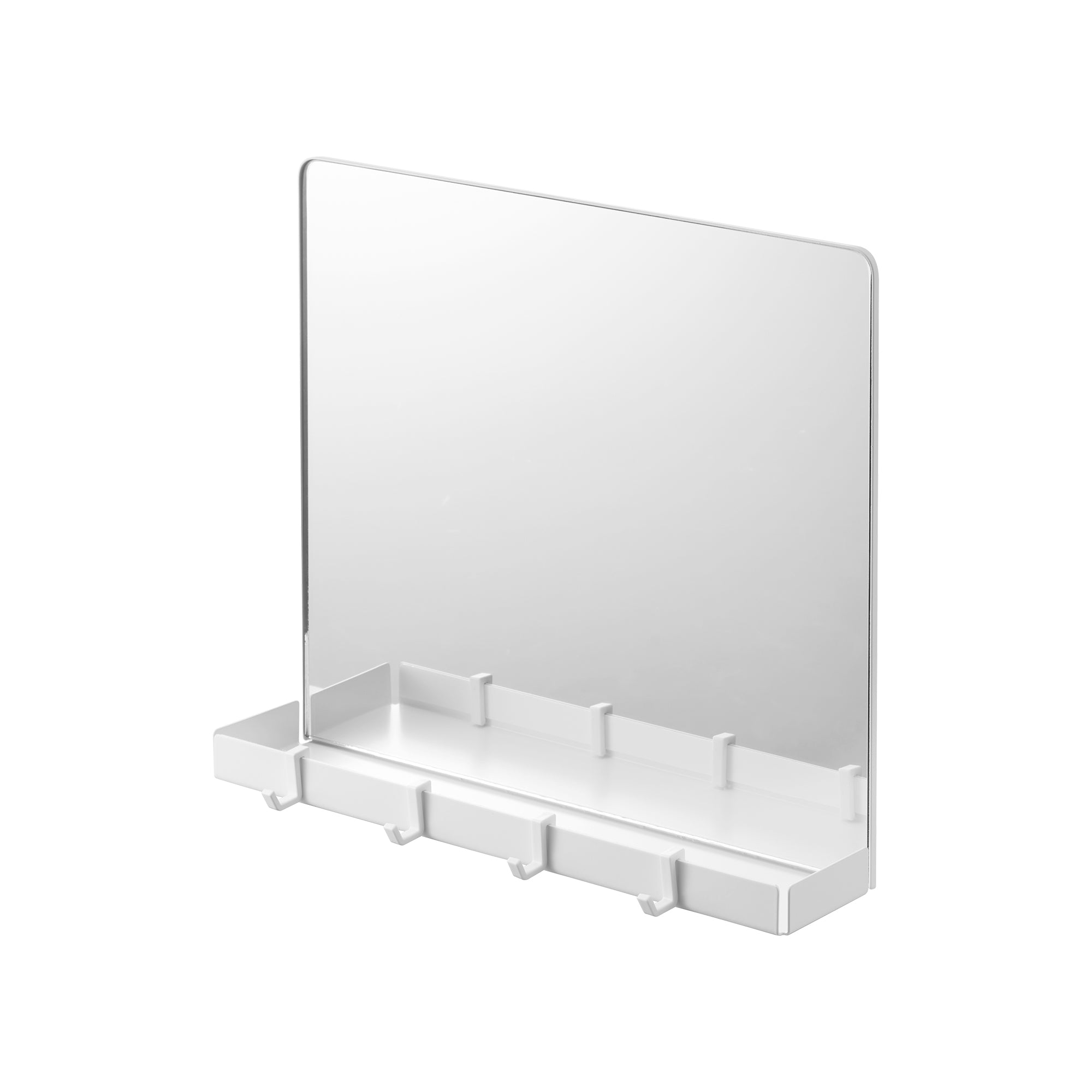Magnetic Mirror with Storage Rack - Glass