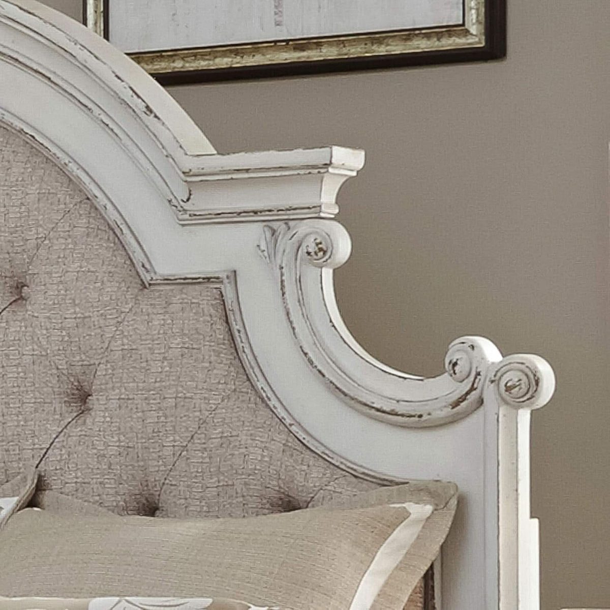 Magnolia Manor Queen Upholstered Headboard With Arched Crown