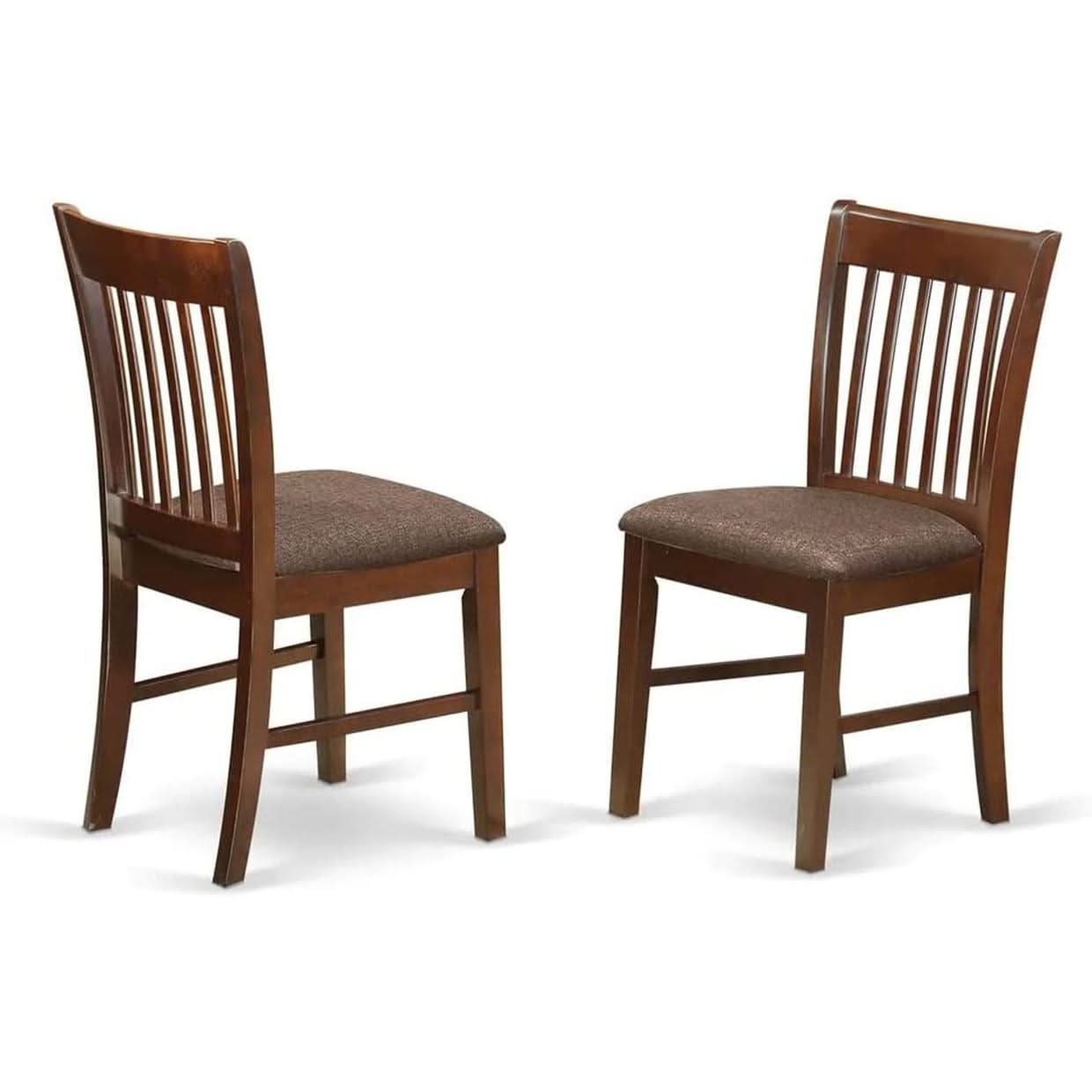 Mahogany Dining Table Set 5 Piece With Linen Chairs